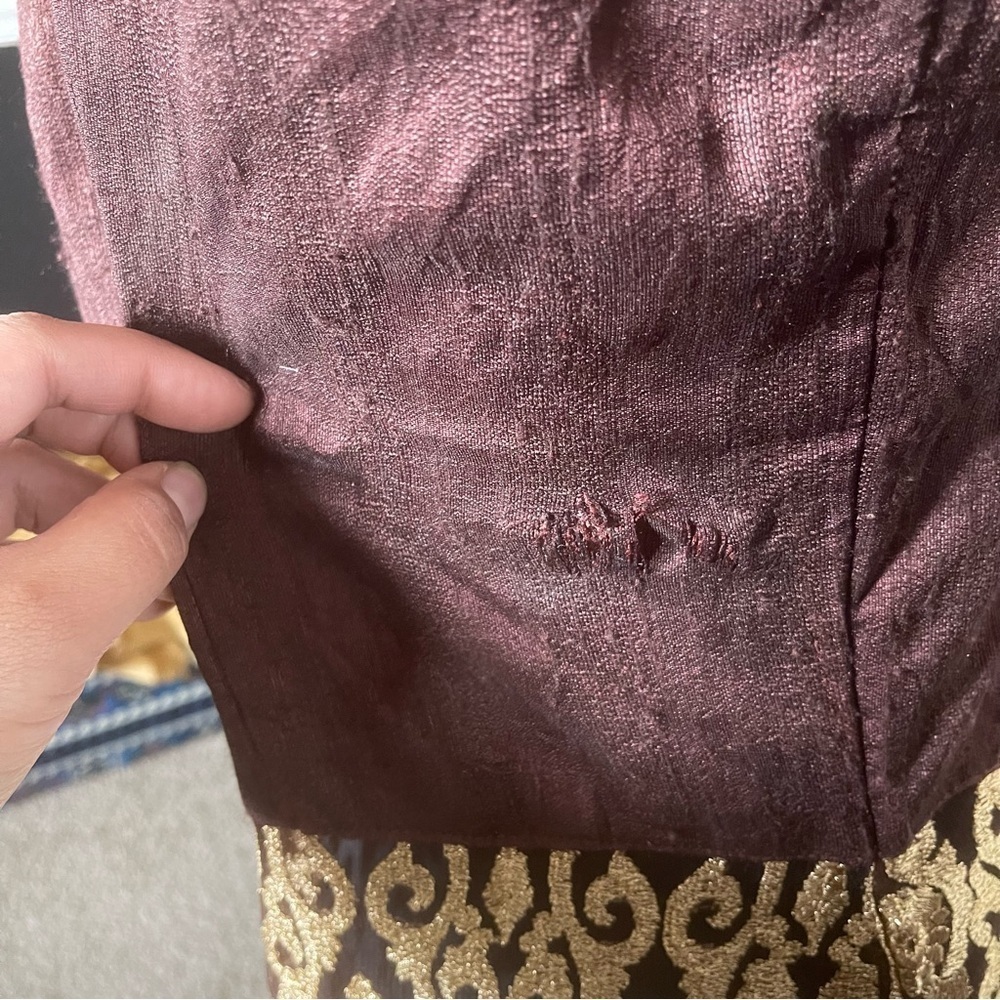 Pakistani Indian Bollywood Cape style Kurta with Skirt and Duppata Brown & gold - Picture 7 of 12